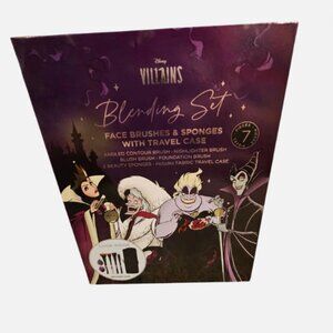Disney Villains Makeup Brush Blending Set Face Brushes Sponges Travel Case